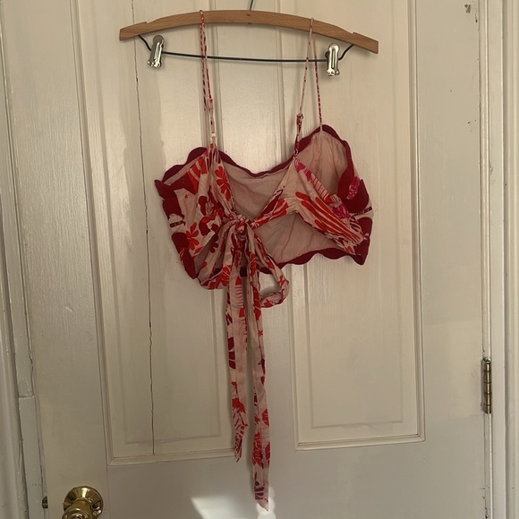 FARM Rio Off White Rio Tiles Crop Top Size Medium - Picture 6 of 7